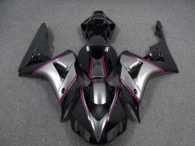 2006-2007 Silber Mit Rosa Nadelstreifen Streifen Honda CBR1000RR Motorrad Verkleidungen