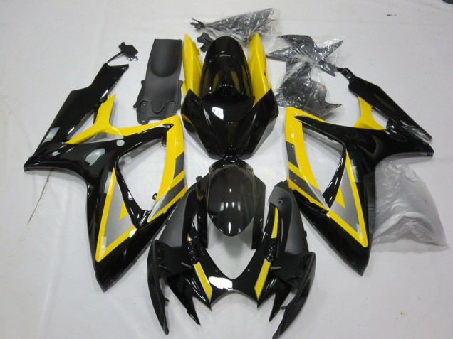 2006-2007 Silber & Schwarz Gelb Suzuki GSXR 600-750 Motorrad Verkleidungen 2006-2007 Silber & Schwarz Gelb Suzuki GSXR 600-750 Motorrad Verkleidungen