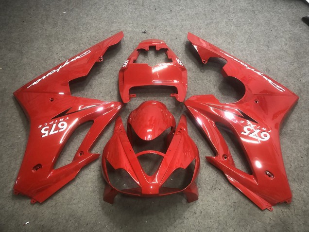 2006-2008 Rot Mit Weißen Aufklebern Triumph Daytona 675 Motorrad Verkleidungen 2006-2008 Rot Mit Weißen Aufklebern Triumph Daytona 675 Motorrad Verkleidungen