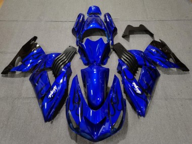 2006-2011 Blau Glänzend Kawasaki ZX14R Motorrad Verkleidungen