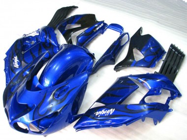 2006-2011 Blaue Flamme Kawasaki ZX14R Motorrad Verkleidungen