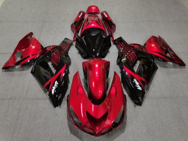 2006-2011 Feuerrot & Schwarz Kawasaki ZX14R Motorrad Verkleidungen