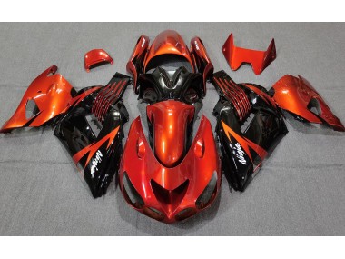 2006-2011 Gebranntes Orange Schwarz Kawasaki ZX14R Motorrad Verkleidungen