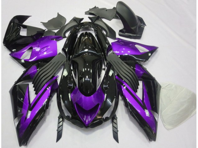 2006-2011 Glanz Lila & Schwarz Schlicht Kawasaki ZX14R Motorrad Verkleidungen 2006-2011 Glanz Lila & Schwarz Schlicht Kawasaki ZX14R Motorrad Verkleidungen