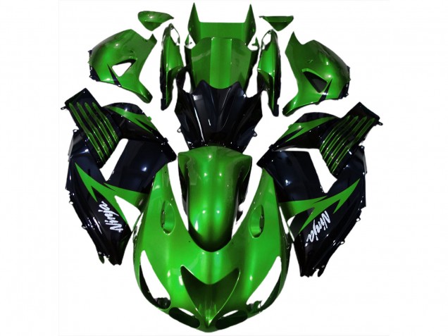 2006-2011 Glänzend Grün & Schwarz Kawasaki ZX14R Motorrad Verkleidungen 2006-2011 Glänzend Grün & Schwarz Kawasaki ZX14R Motorrad Verkleidungen