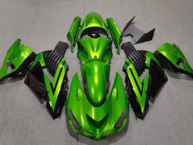 2006-2011 Hellgrün & Schwarz Kawasaki ZX14R Motorrad Verkleidungen