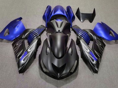2006-2011 Matt Schwarz & Blau Kawasaki ZX14R Motorrad Verkleidungen