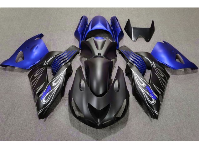 2006-2011 Matt Schwarz & Blau Kawasaki ZX14R Motorrad Verkleidungen 2006-2011 Matt Schwarz & Blau Kawasaki ZX14R Motorrad Verkleidungen