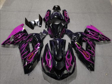 2006-2011 Rosa Flamme Kawasaki ZX14R Motorrad Verkleidungen