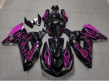 2006-2011 Rosa Flamme Kawasaki ZX14R Motorrad Verkleidungen