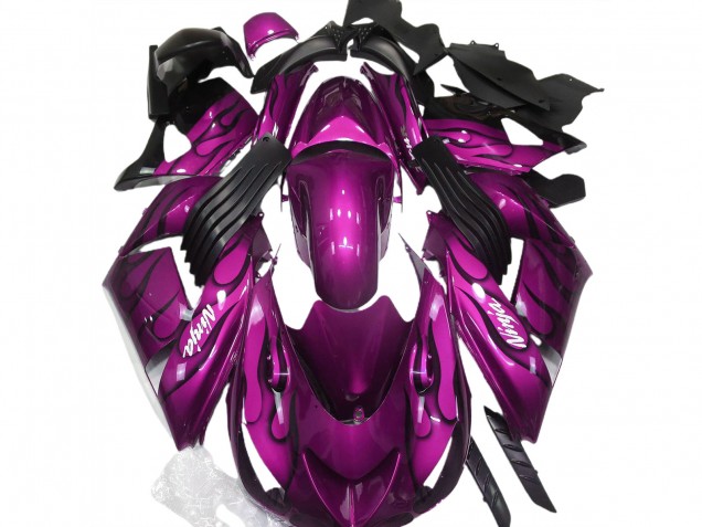 2006-2011 Rosa Glänzend & Flame Kawasaki ZX14R Motorrad Verkleidungen