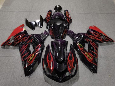 2006-2011 Rot Flamme Kawasaki ZX14R Motorrad Verkleidungen