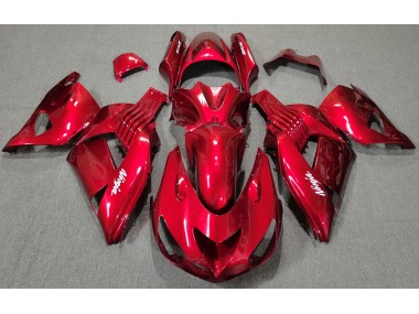 2006-2011 Rot Glänzend Kawasaki ZX14R Motorrad Verkleidungen