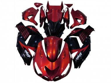 2006-2011 Rot Glänzend & Schwarz Kawasaki ZX14R Motorrad Verkleidungen