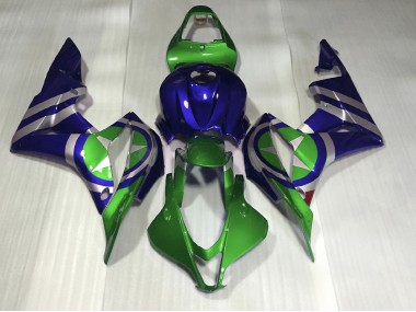 2007-2008 Blaugrün Captain America Honda CBR600RR Motorrad Verkleidungen