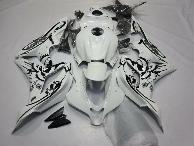 2007-2008 Glänzend Weiß Sonderdesign Honda CBR600RR Motorrad Verkleidungen