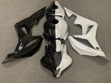 2007-2008 Glänzendes Schwarz/Weiß-Split Honda CBR600RR Motorrad Verkleidungen