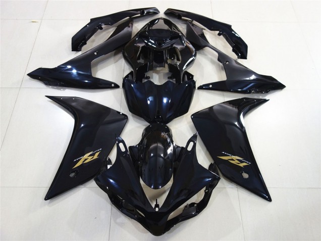 2007-2008 Glänzendes Schwarzes Gold Yamaha R1 Motorrad Verkleidungen