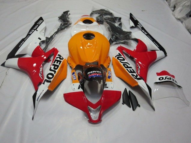 2007-2008 Hellorange & Weiß Repsol Honda CBR600RR Motorrad Verkleidungen