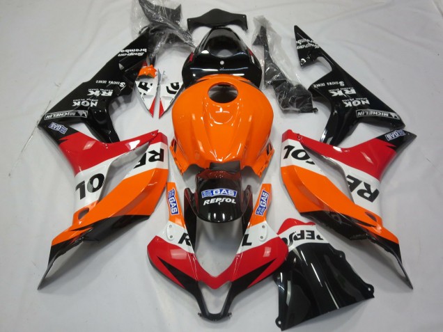 2007-2008 Hellorange Repsol Honda CBR600RR Motorrad Verkleidungen