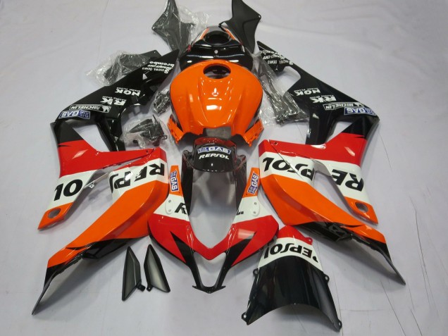 2007-2008 Leuchtend Orange Repsol Honda CBR600RR Motorrad Verkleidungen
