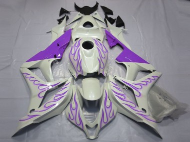 2007-2008 Lila Flamme Auf Weiß Honda CBR600RR Motorrad Verkleidungen
