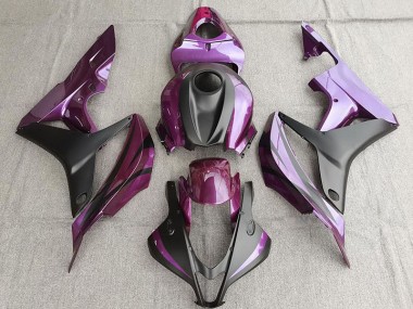 2007-2008 Lila & Matt Schwarz Honda CBR600RR Motorrad Verkleidungen