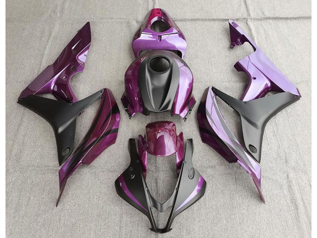 2007-2008 Lila & Matt Schwarz Honda CBR600RR Motorrad Verkleidungen