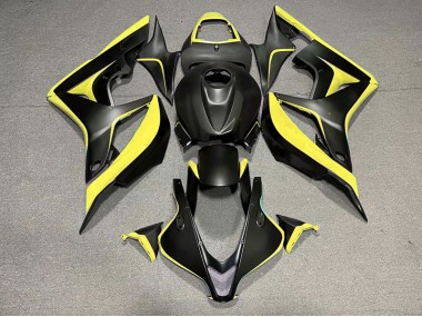 2007-2008 Matt Schwarz & Gelb Honda CBR600RR Motorrad Verkleidungen