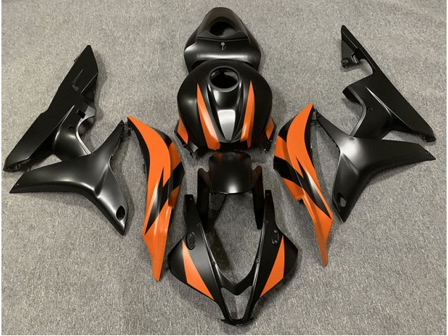 2007-2008 Matt Schwarzes & Orangefarbenes Design Honda CBR600RR Motorrad Verkleidungen 2007-2008 Matt Schwarzes & Orangefarbenes Design Honda CBR600RR Motorrad Verkleidungen
