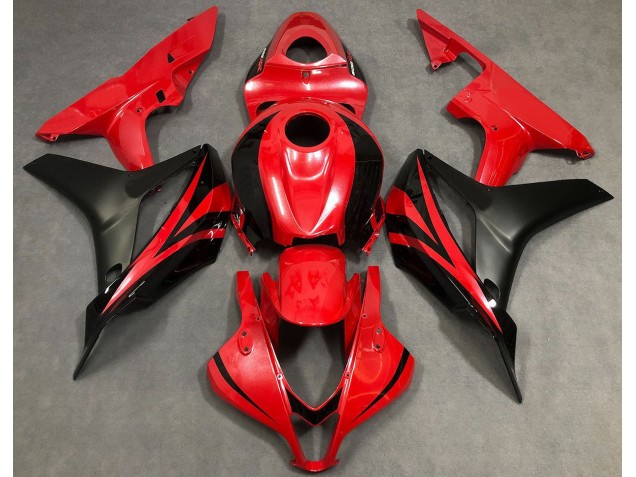 2007-2008 Perlrot & Schwarz Honda CBR600RR Motorrad Verkleidungen