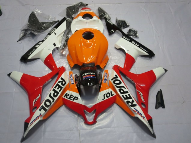 2007-2008 Weiß Repsol Honda CBR600RR Motorrad Verkleidungen
