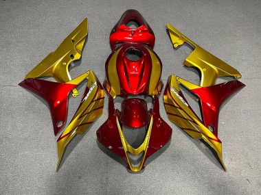 2007-2008 Rot & Gold Honda CBR600RR Motorrad Verkleidungen