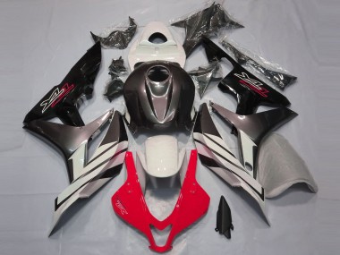 2007-2008 Rot Weiß & Grau Honda CBR600RR Motorrad Verkleidungen