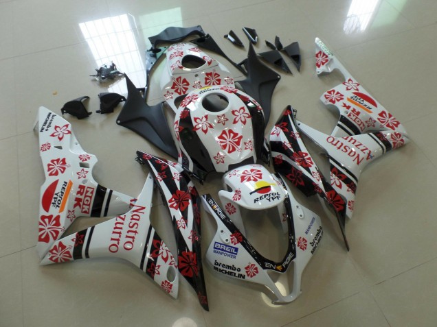 2007-2008 Weiß & Rot Nastro Azzurro Honda CBR600RR Motorrad Verkleidungen