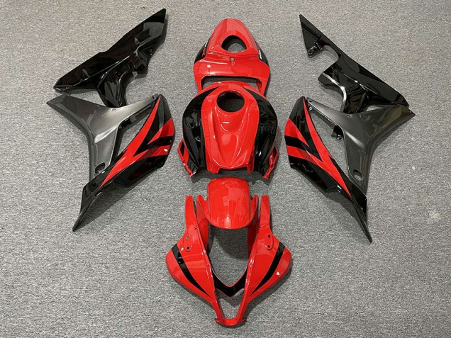 2007-2008 Rot OEM Stil & Grau Honda CBR600RR Motorrad Verkleidungen
