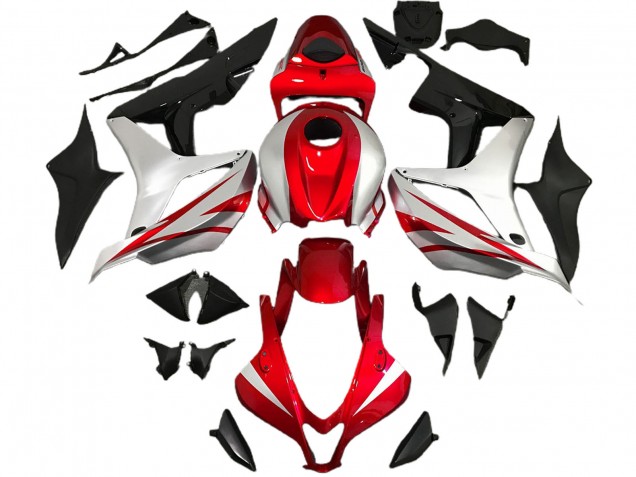 2007-2008 Rot & Silber OEM-Stil Honda CBR600RR Motorrad Verkleidungen