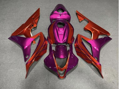 2007-2008 Rot & Violett Honda CBR600RR Motorrad Verkleidungen