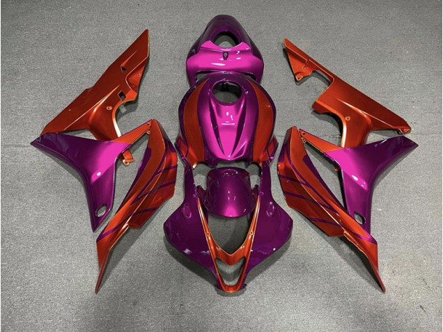 2007-2008 Rot & Violett Honda CBR600RR Motorrad Verkleidungen