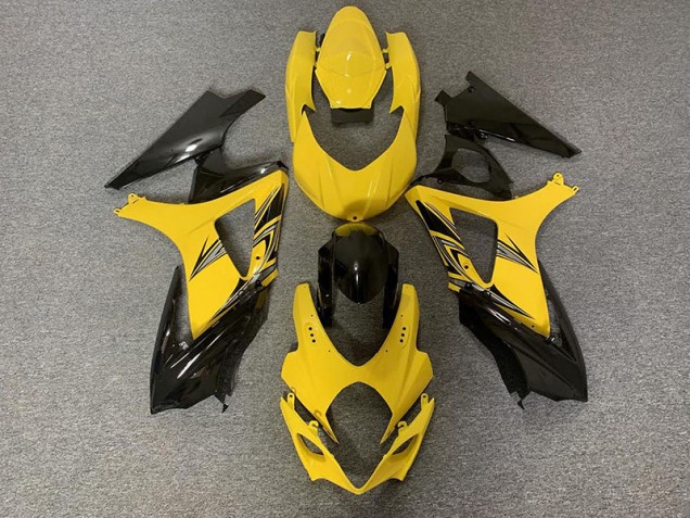 2007-2008 Schwarz & Gelb Suzuki GSXR 1000 Motorrad Verkleidungen
