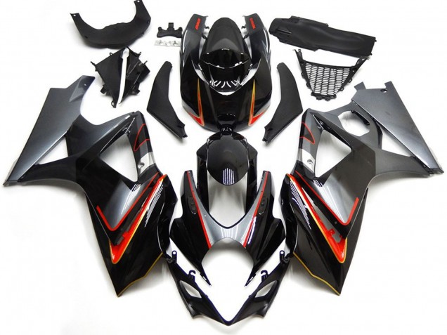 2007-2008 Silber & Schwarz Mit Rot Suzuki GSXR 1000 Motorrad Verkleidungen