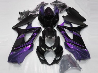 2007-2008 Stimmungsviolett & Schwarz Glänzend Suzuki GSXR 1000 Motorrad Verkleidungen