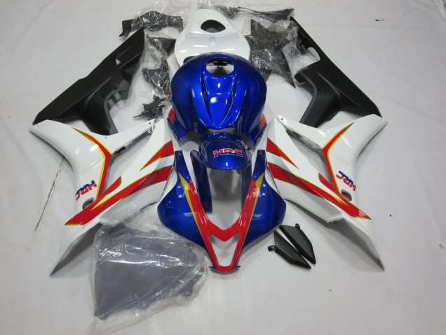 2007-2008 Tiefes Blau Weiß & Rot HRC Honda CBR600RR Motorrad Verkleidungen 2007-2008 Tiefes Blau Weiß & Rot HRC Honda CBR600RR Motorrad Verkleidungen