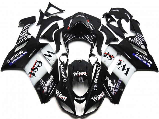 2007-2008 West Gloss Slick Kawasaki ZX6R Motorrad Verkleidungen 2007-2008 West Gloss Slick Kawasaki ZX6R Motorrad Verkleidungen