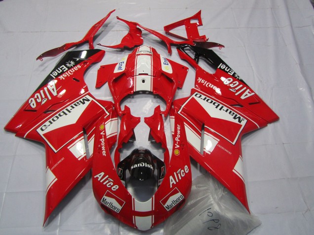2007-2014 Alice & Marlboro Ducati 848 1098 1198 Motorrad Verkleidungen