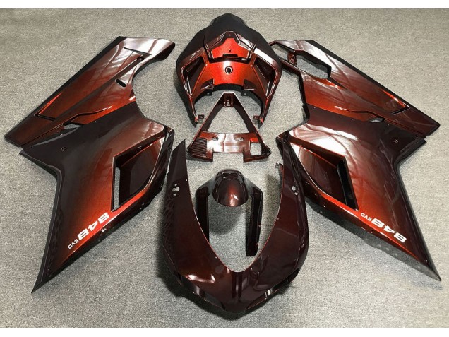 2007-2014 Dunkelorange Ducati 848 1098 1198 Motorrad Verkleidungen
