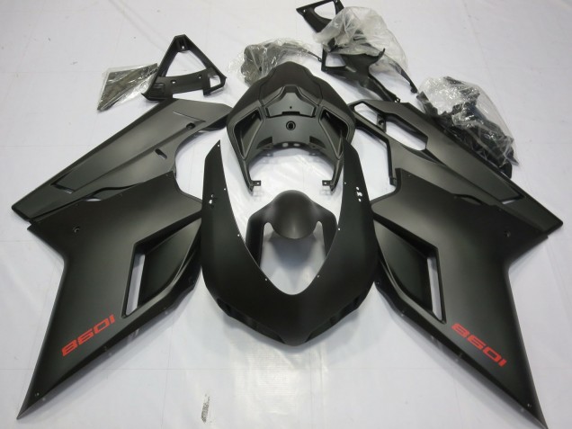 2007-2014 Matt Schwarz Ducati 848 1098 1198 Motorrad Verkleidungen
