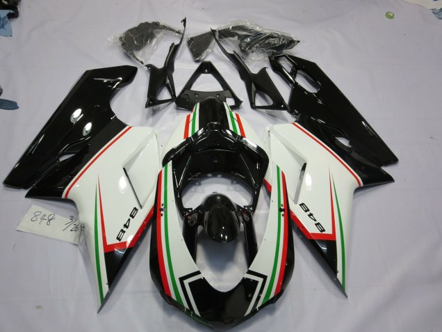 2007-2014 Schwarz Dreifach Ducati 848 1098 1198 Motorrad Verkleidungen