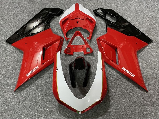 2007-2014 Schwarz Silber Ducati 848 1098 1198 Motorrad Verkleidungen