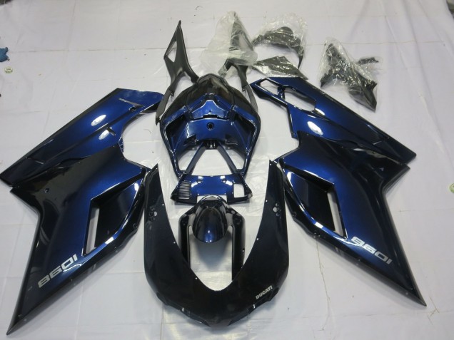 2007-2014 Tiefes Blau Ducati 848 1098 1198 Motorrad Verkleidungen